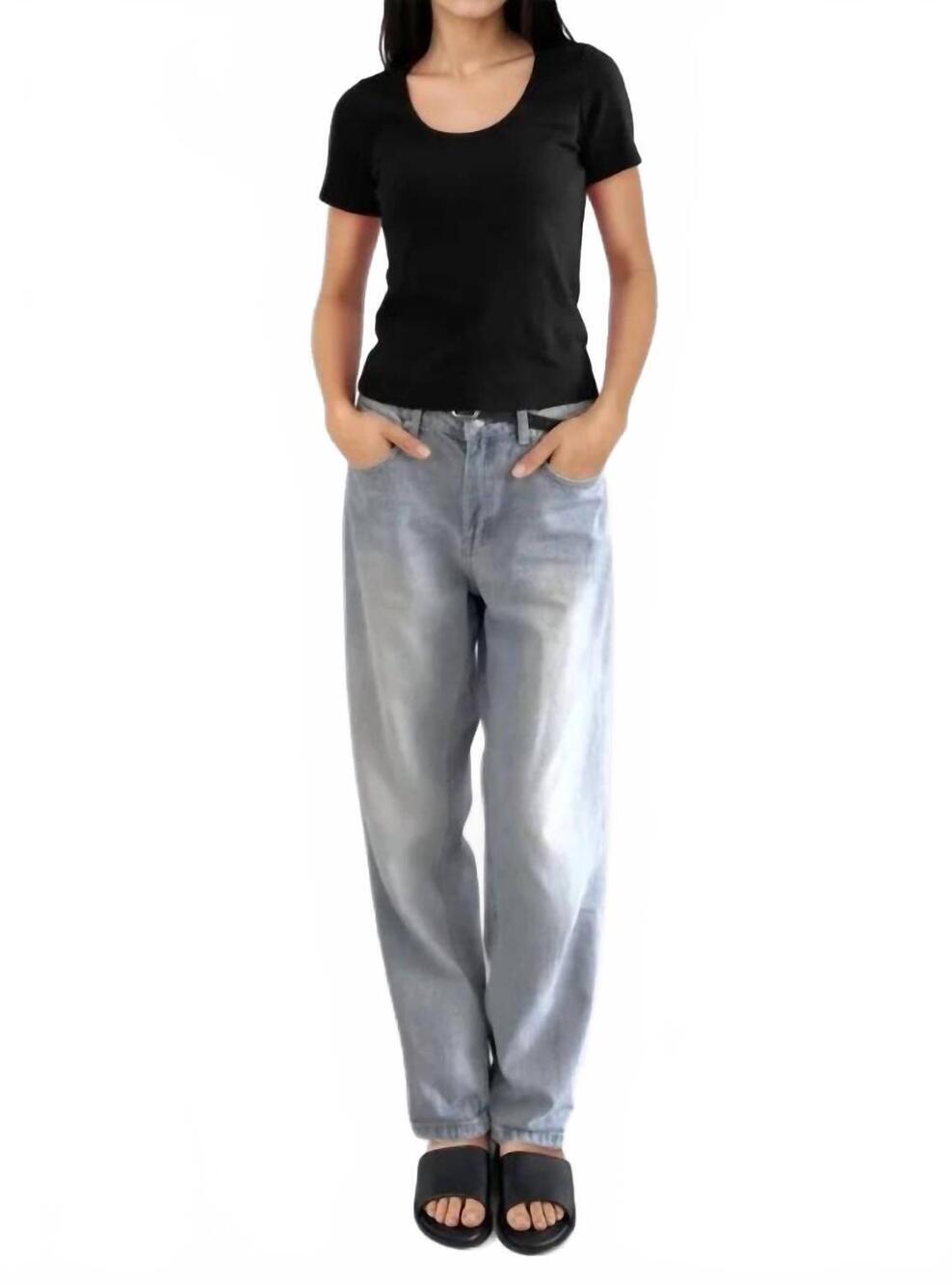 NEW IT IS WELL L.A. short sleeve rib top in black